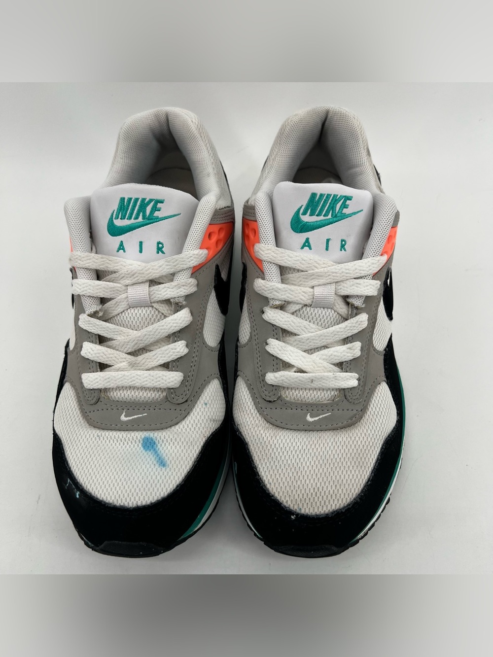 Nike Air Max Correlate White Black Green Size 8 Flaws Stained Preowned